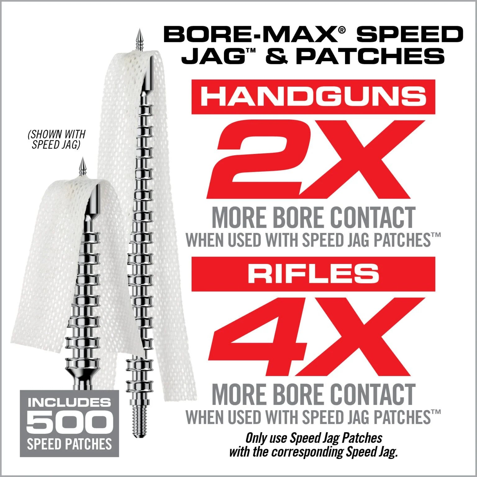 Tactical Trophy | Real Avid Bore-Max Speed Jags & Patches Multi-Caliber Pack - 8/32" Thread